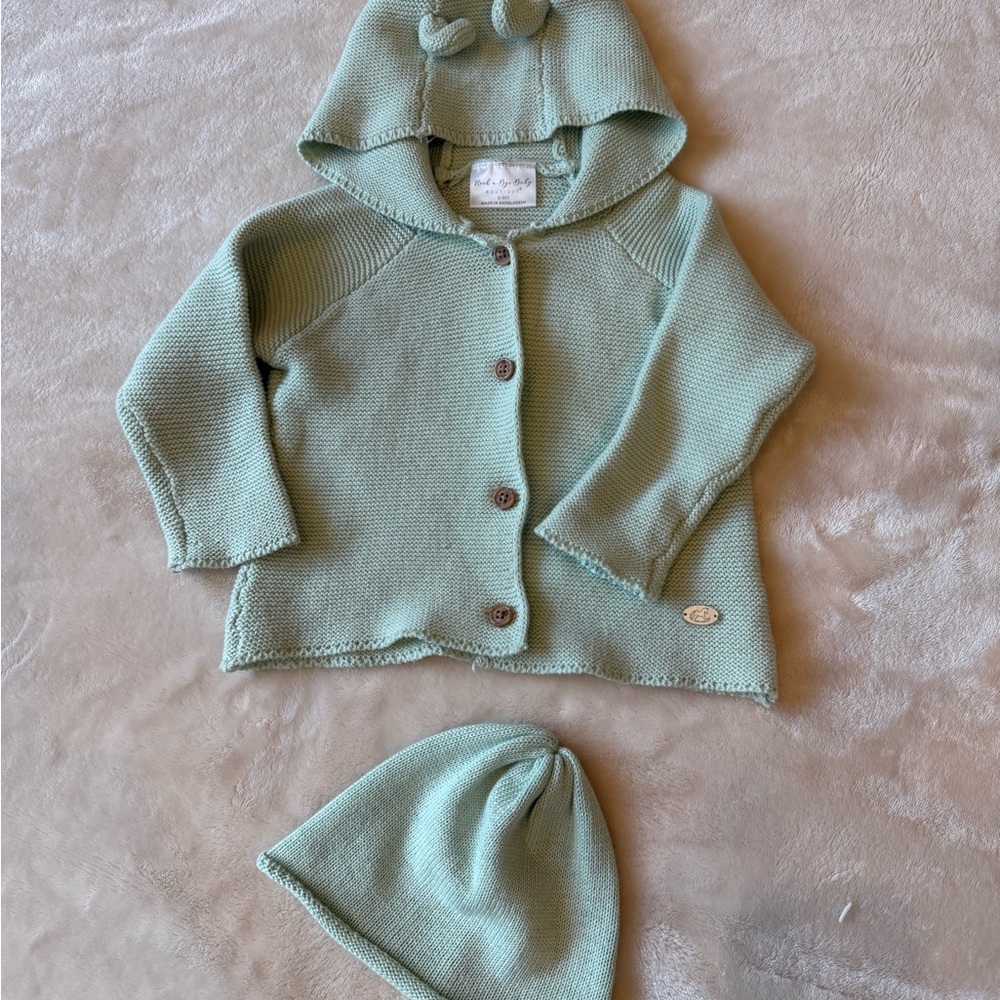Kids Mint Green Knitted Matching Set